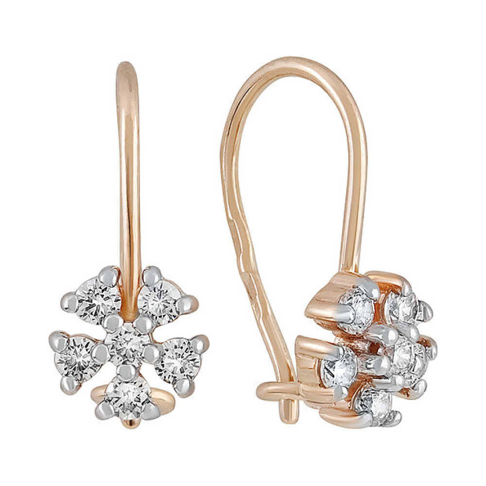 Золотые серьги с фианитом № 134743