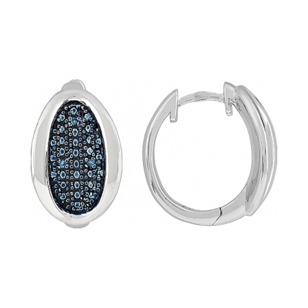 Серебряные серьги с фианитом № 108539