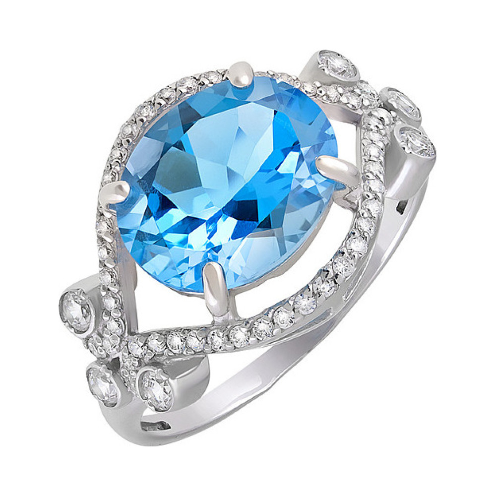 Серебряное кольцо с алпанитом и фианитом № 133307