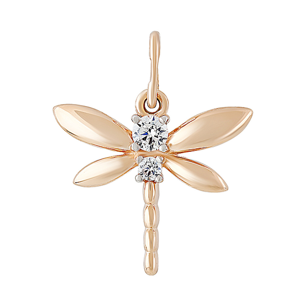 Золотая подвеска с фианитом № 131411