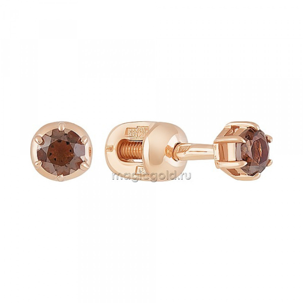 Пуссеты с раухтопазом № 160678