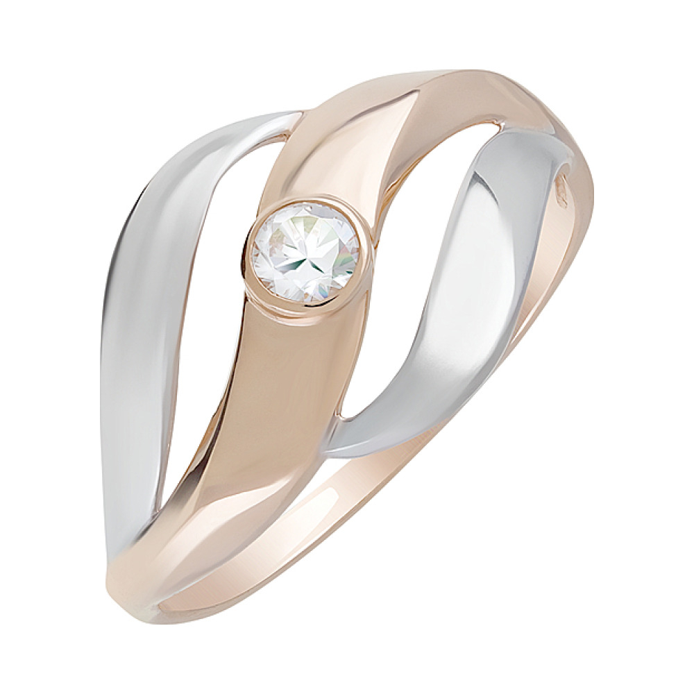 Золотое кольцо с фианитом № 127980
