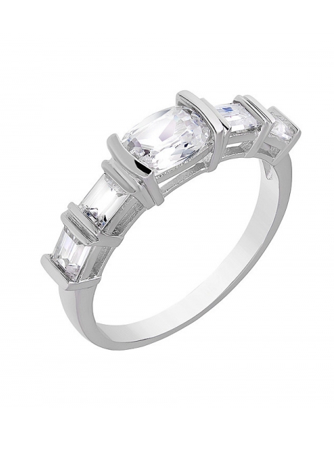 Серебряное кольцо с фианитом № 108575