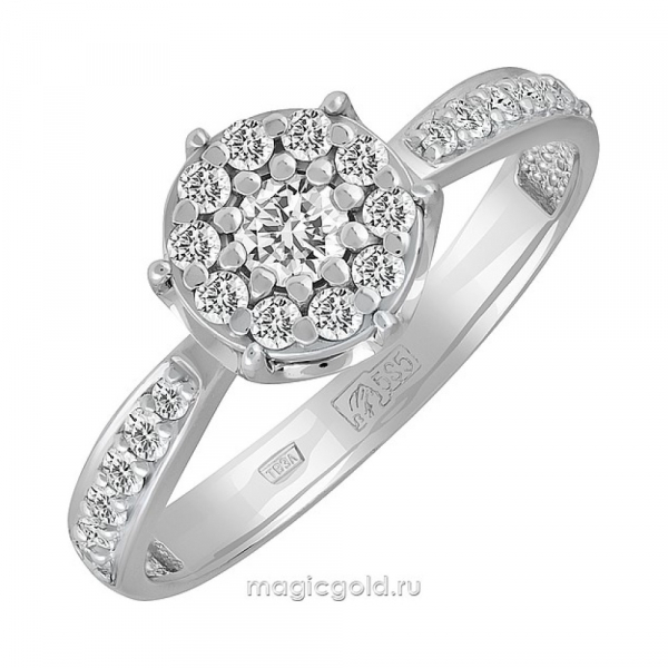 Золотое кольцо с бриллиантом № 166320