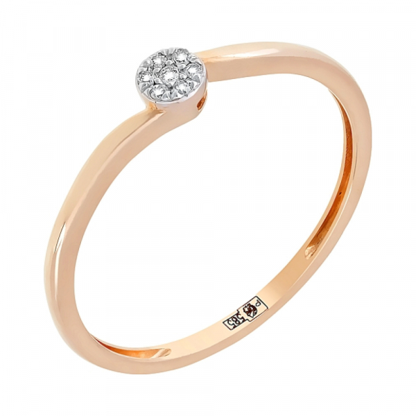 Золотое кольцо с бриллиантом № 104940