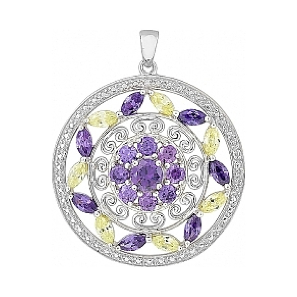 Серебряная подвеска с фианитом № 108560