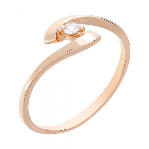 Золотое кольцо с фианитами № 107786