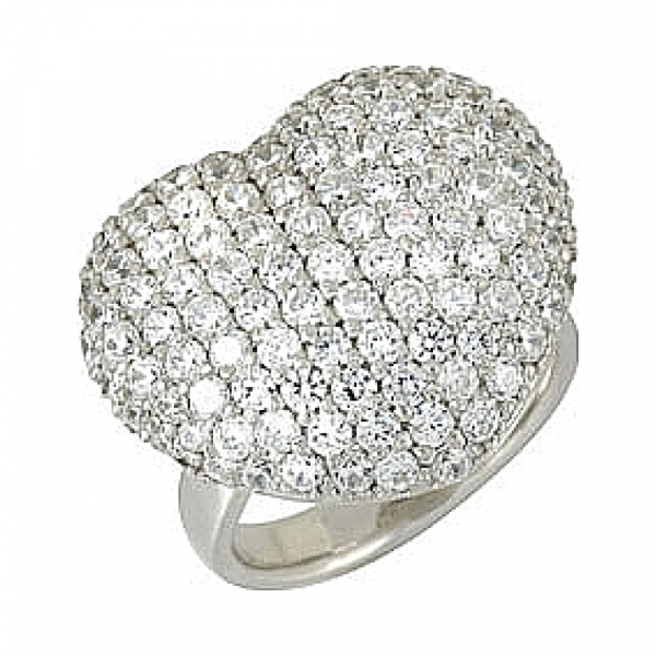 Серебряное кольцо с фианитом № 66878