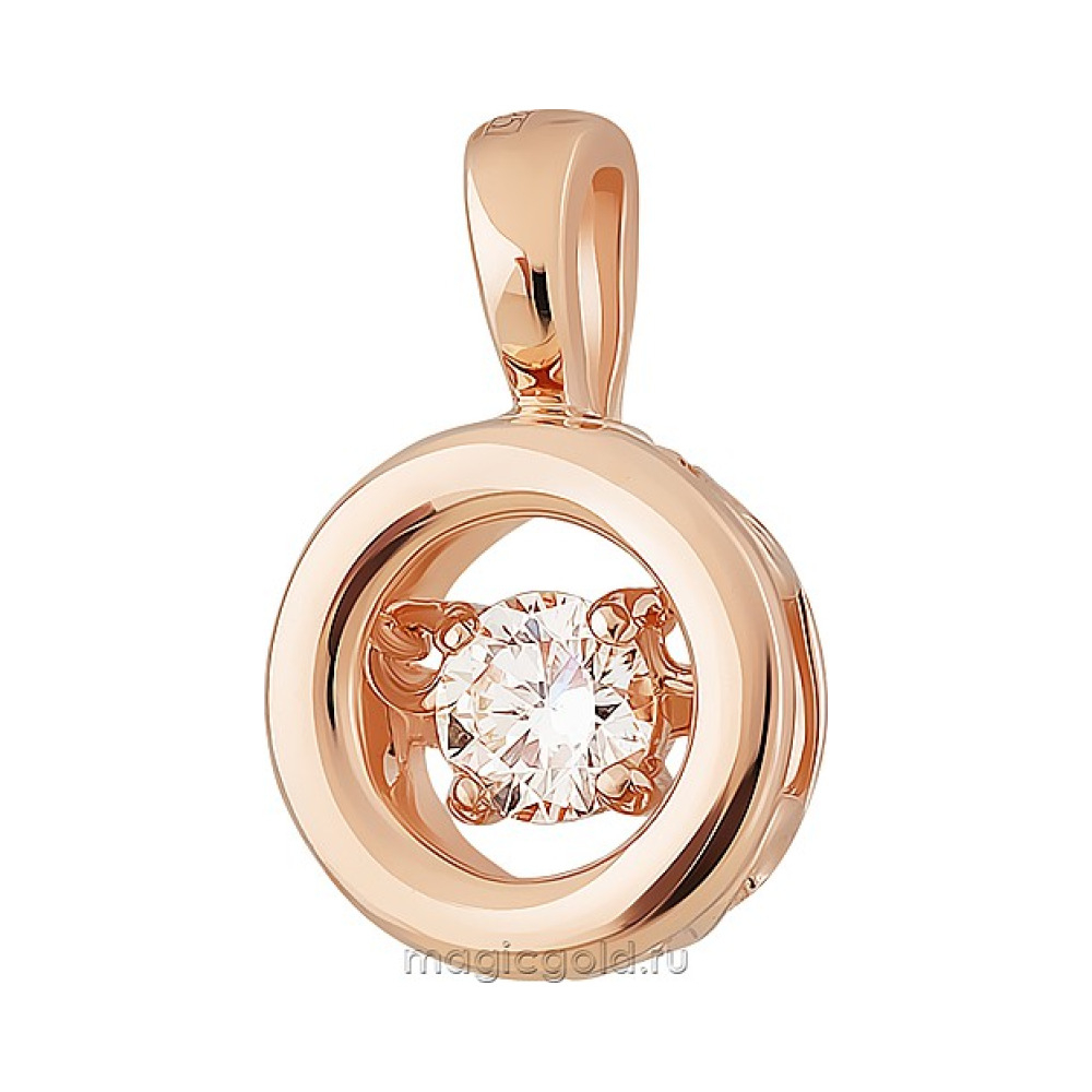 Золотая подвеска с бриллиантом № 164098