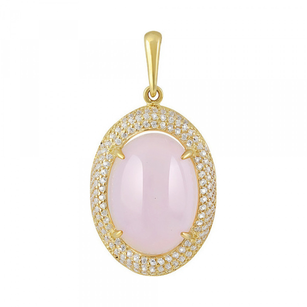 Серебряная подвеска с алпанитом, фианитом и золотым покрытием № 132394