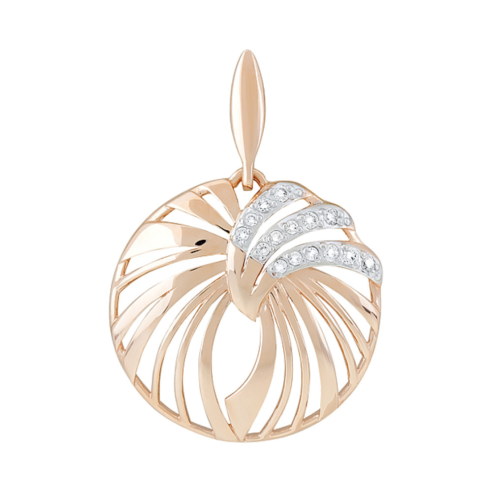 Золотая подвеска с фианитами № 127328