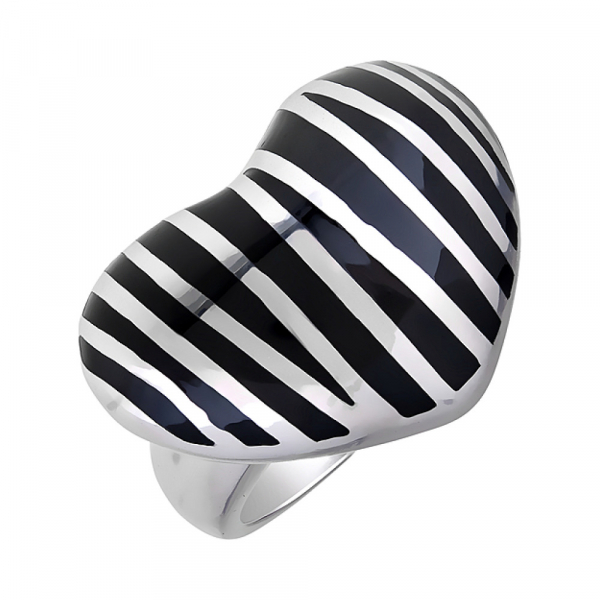 Серебряное кольцо без камня с кауч. вставками № 99369