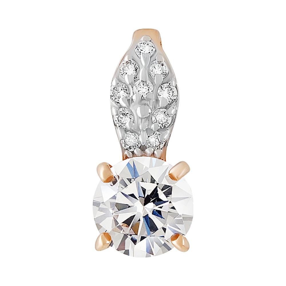 Золотая подвеска с фианитом № 130002