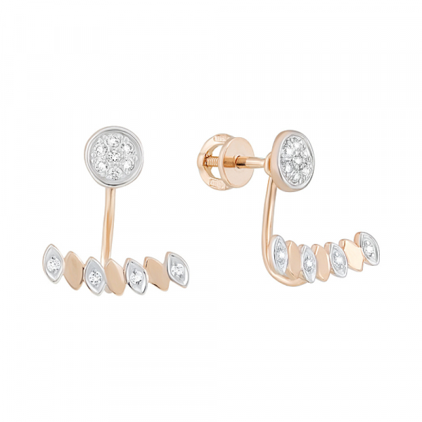 Золотые серьги с фианитами № 126783