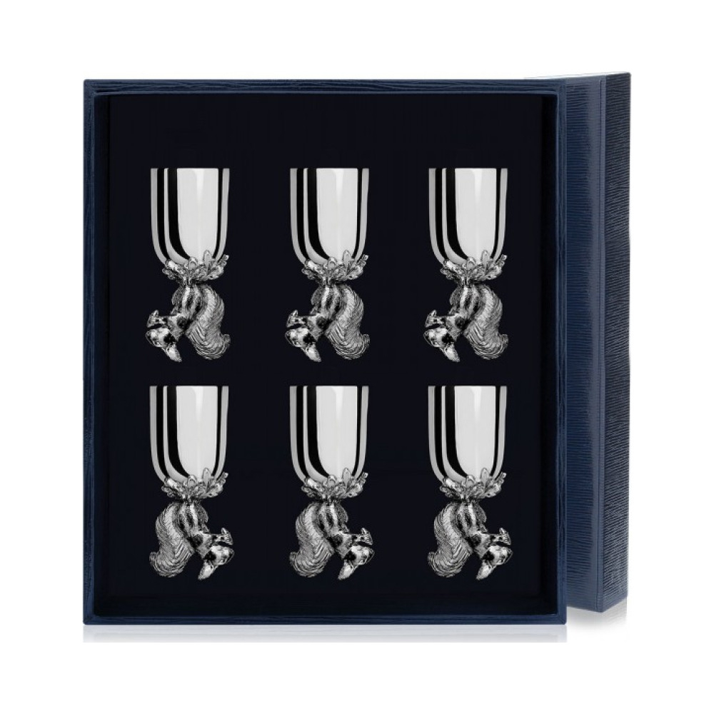 Набор серебряных рюмок «Белка» из 6 предметов