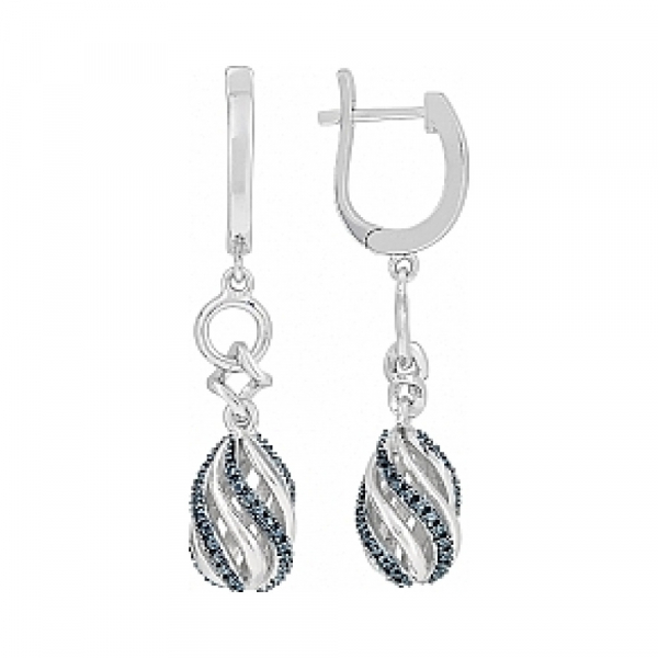 Серебряные серьги б\к № 108544