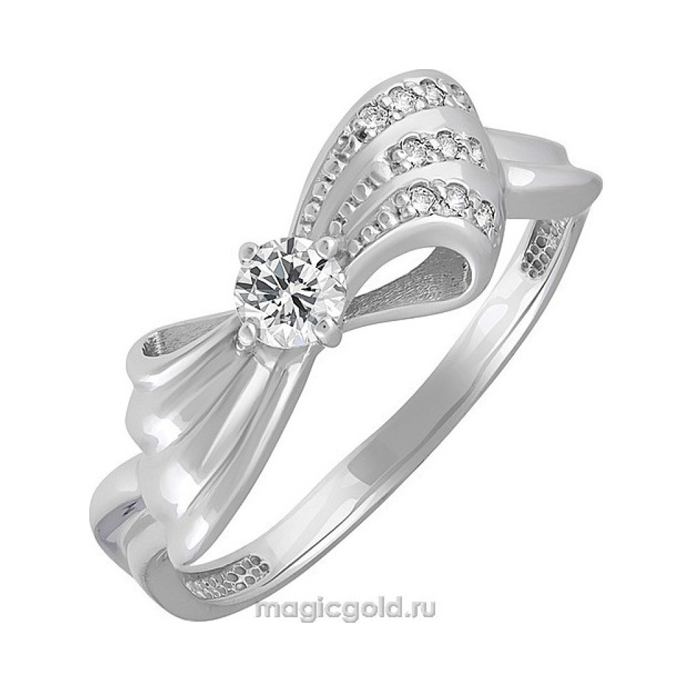 Серебряное кольцо с фианитом № 140173