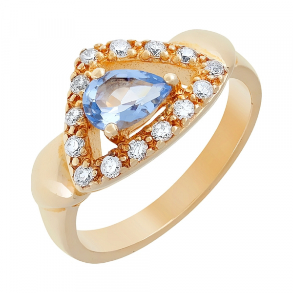 Золотые серьги с бриллиантом № 110473