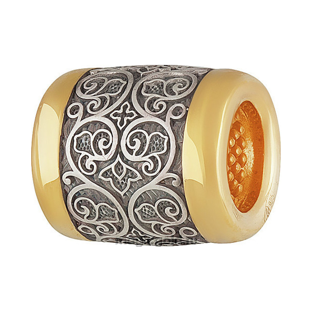 Серебряная подвеска бусина с золотым покрытием № 161058