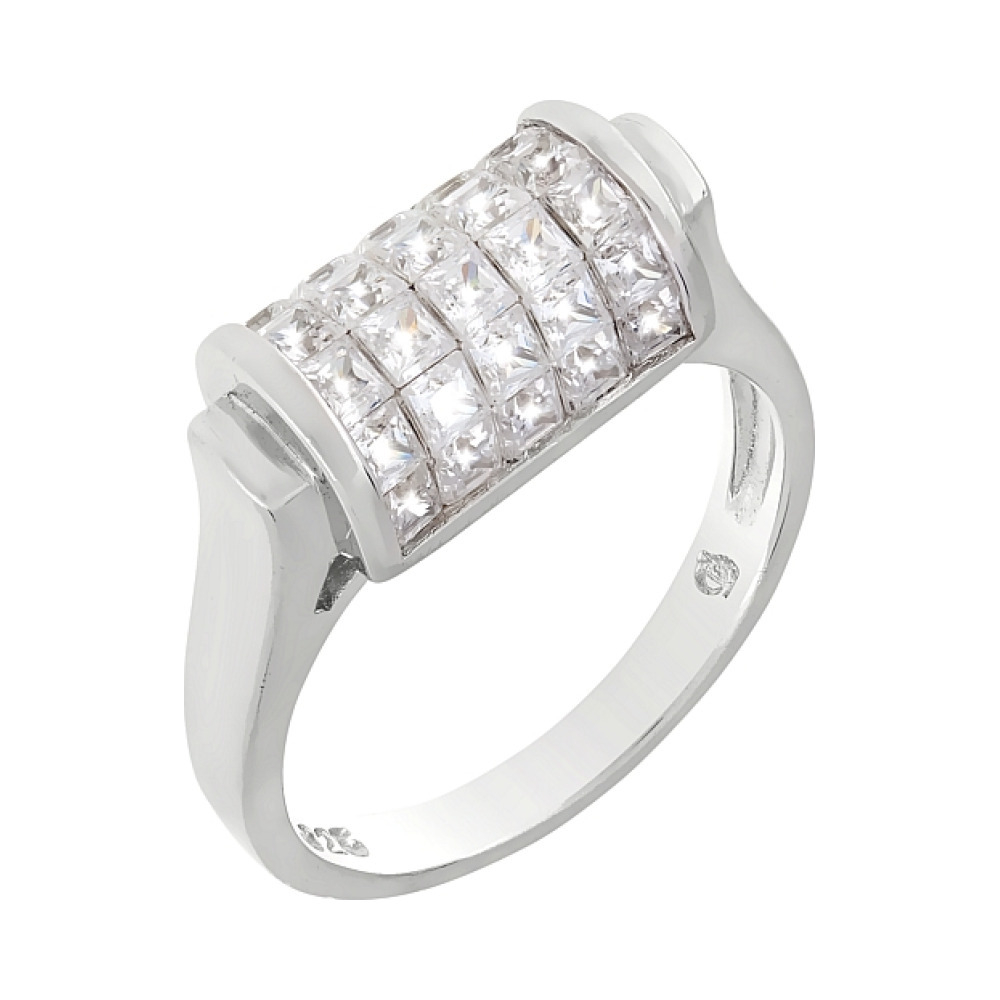 Серебряное кольцо с фианитом № 68302