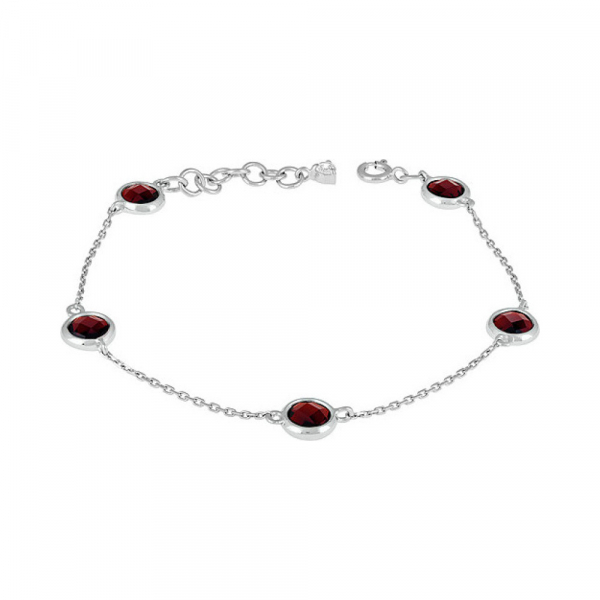 Серебряный браслет с алпанитом и фианитом № 133258