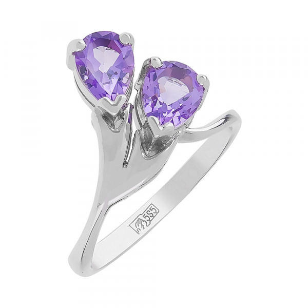 Золотое кольцо с аметистом № 83152