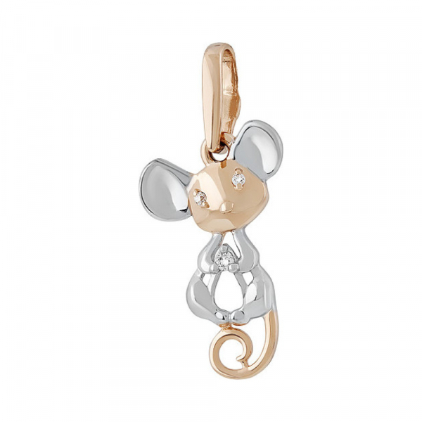 Золотая подвеска с фианитом № 135923