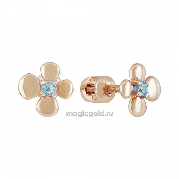 Пуссеты с топазом № 141445