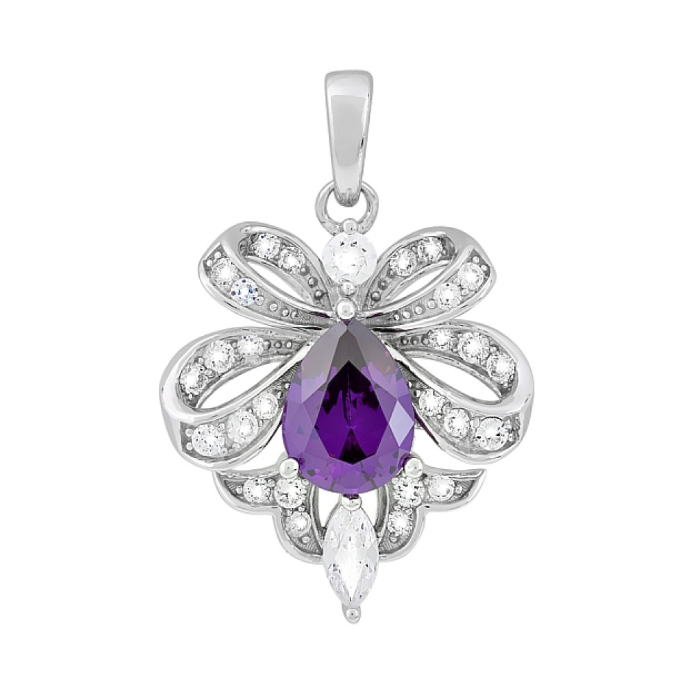 Серебряная подвеска с фианитами № 117506