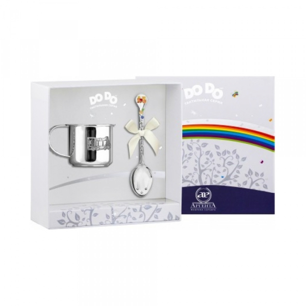 Набор детского серебра с кружкой 