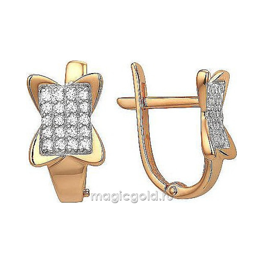 Золотые серьги с фианитом № 173841