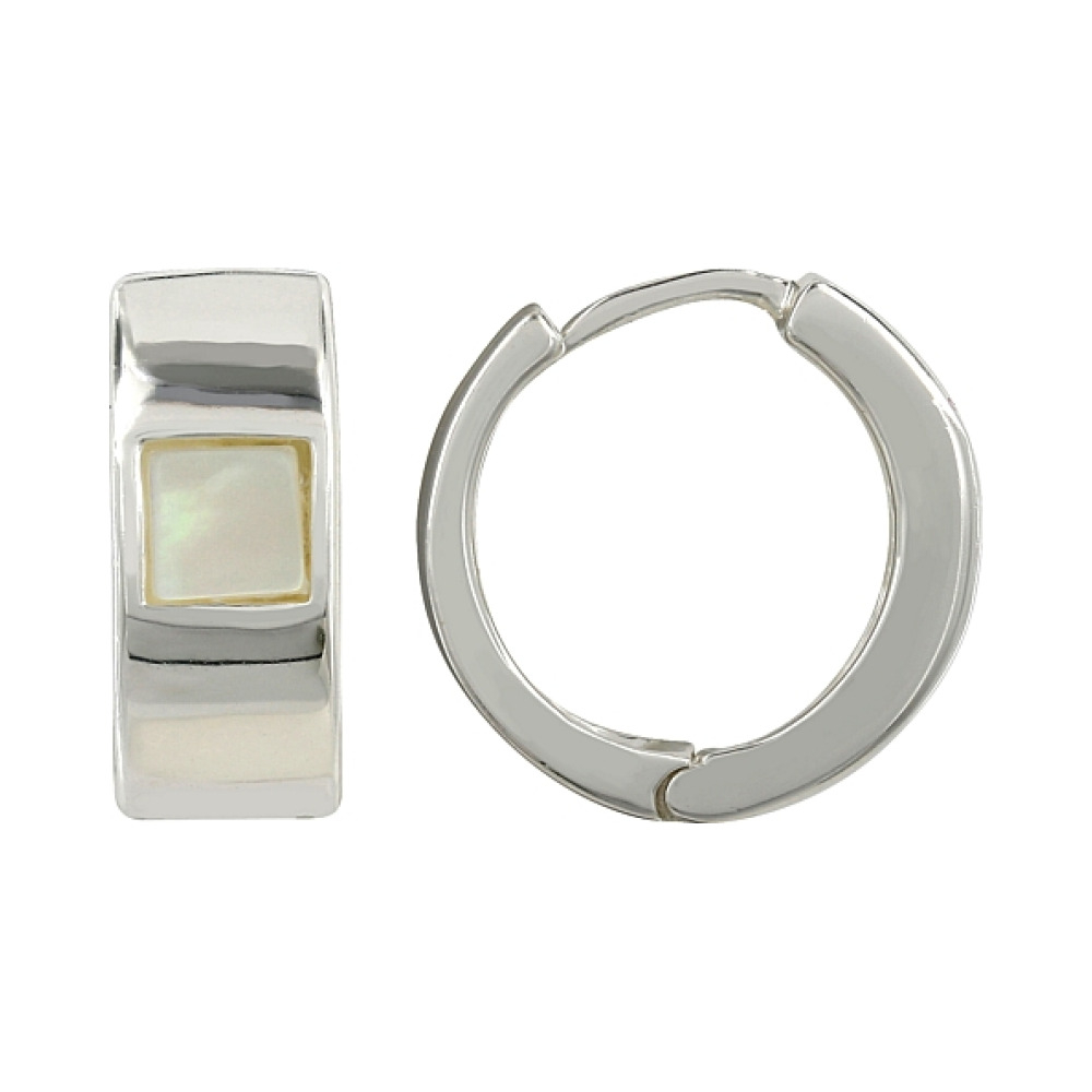 Серебряные серьги с перламутром № 106269