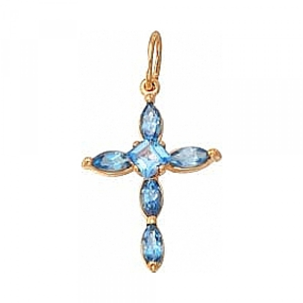 Золотая подвеска с топазом № 9015