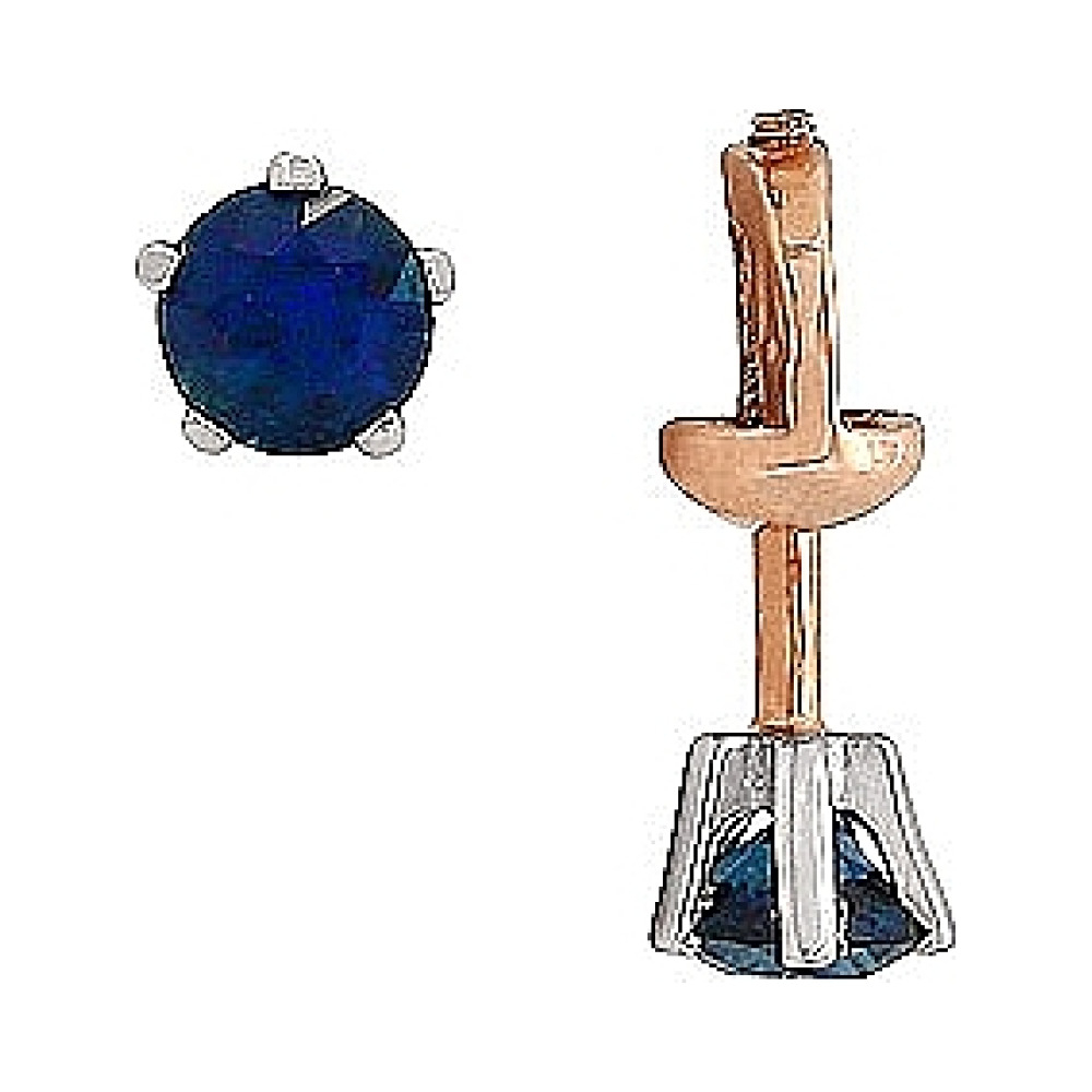 Пуссеты с сапфиром № 24884