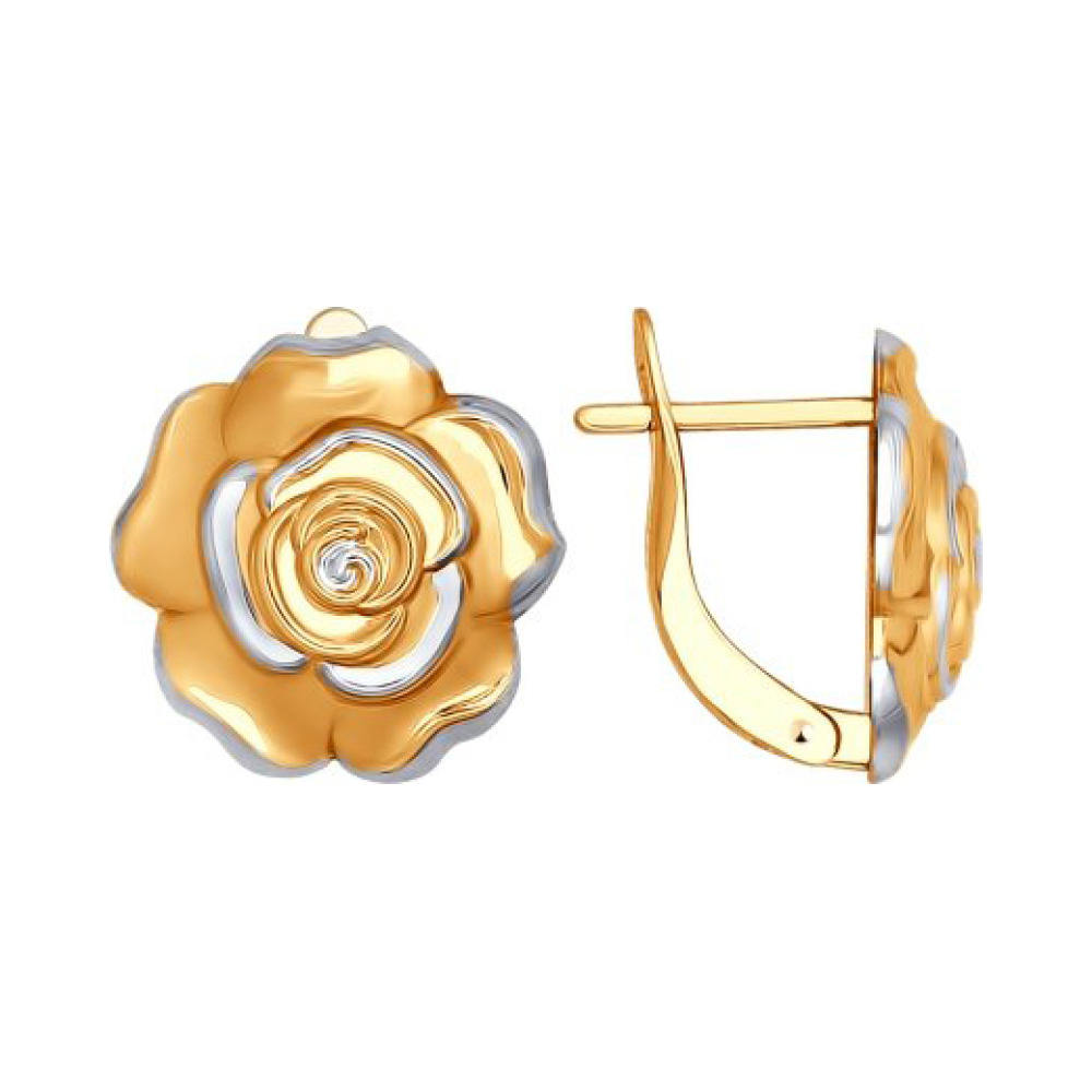 Золотые серьги без камня № 155658