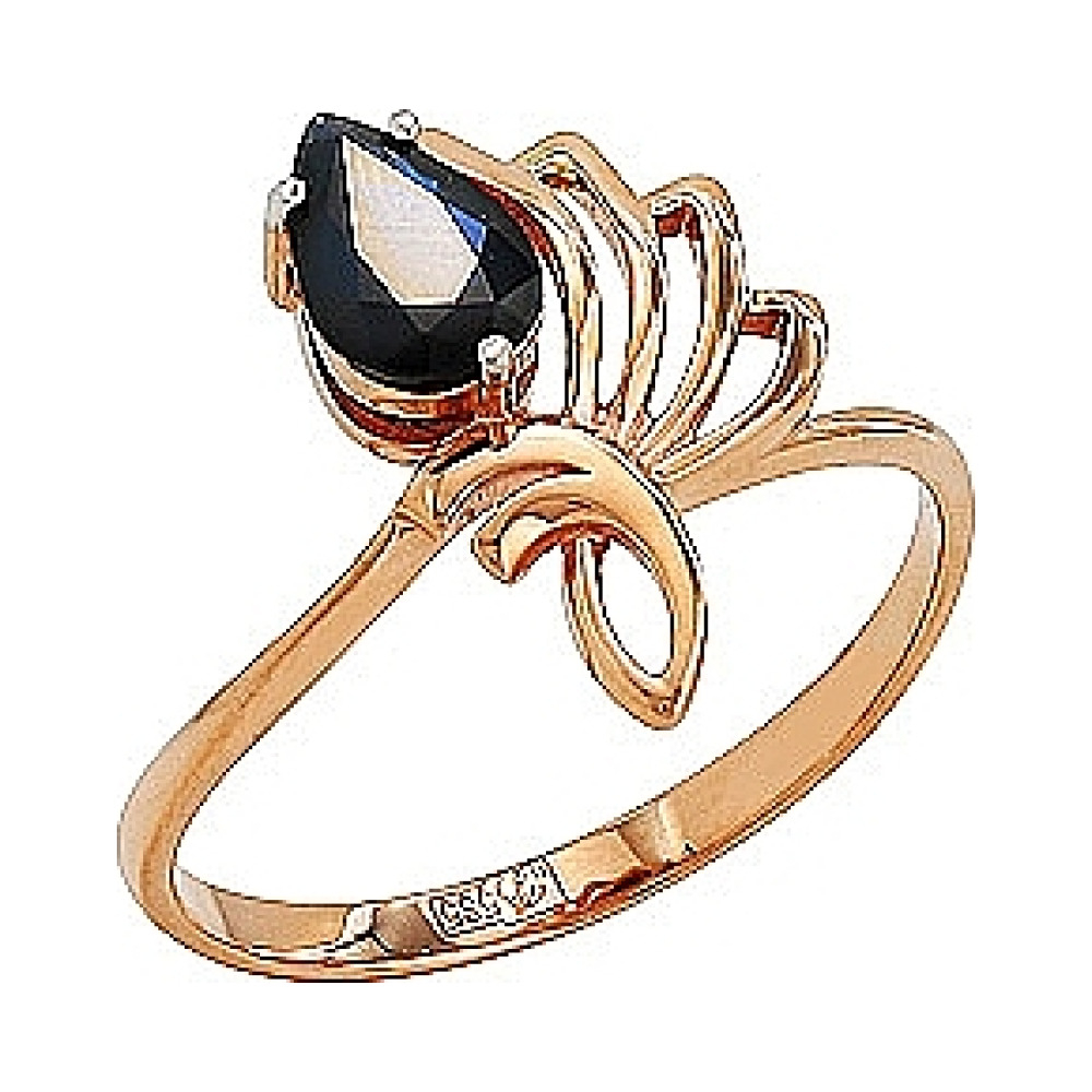 Золотое кольцо с сапфиром № 78533