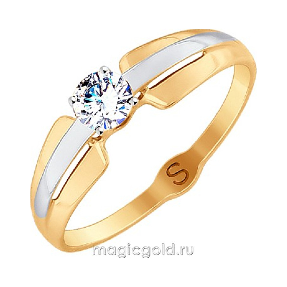 Золотое кольцо с фианитом № 165860