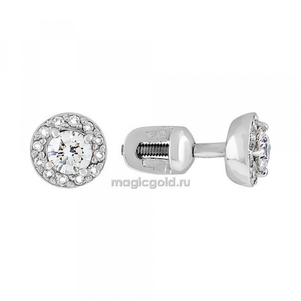 Пуссеты с бриллиантом № 114263
