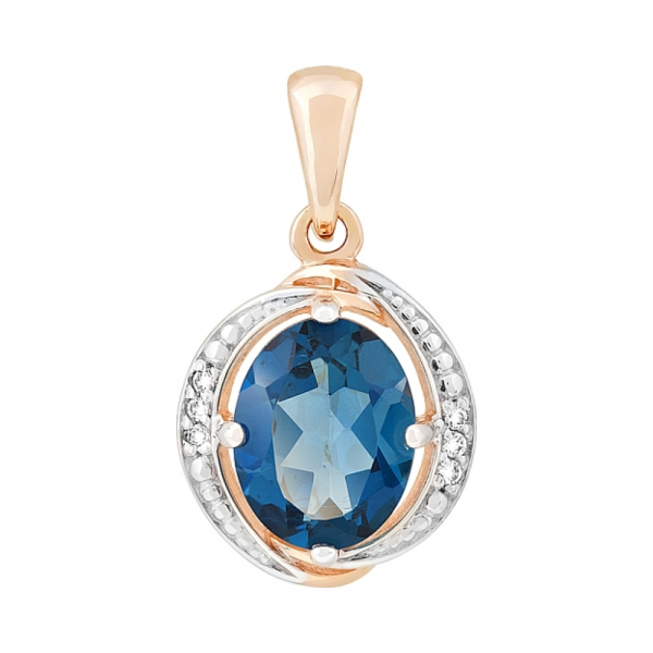 Золотая подвеска с топазом и фианитом № 117610