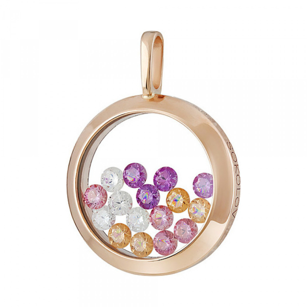 Золотая подвеска с плавающими фианитами № 135285