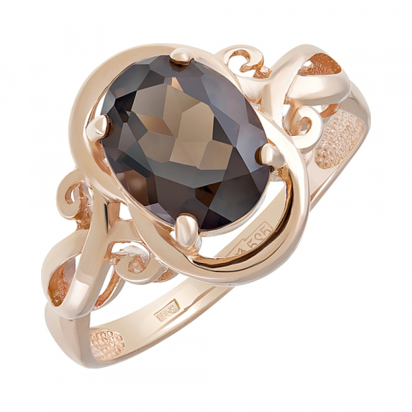 Золотое кольцо с раухтопазом № 124612