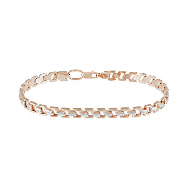 Золотой браслет без камня с алмазкой № 136862