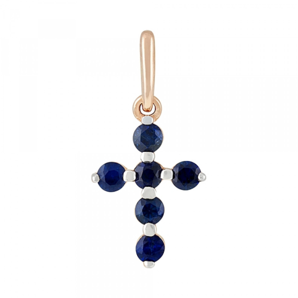 Золотая подвеска с сапфиром № 120381
