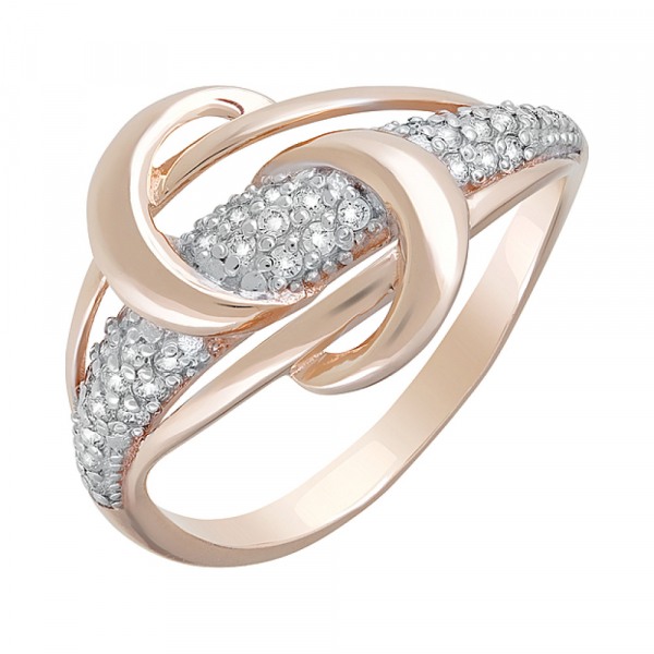 Золотое кольцо с фианитами № 126134