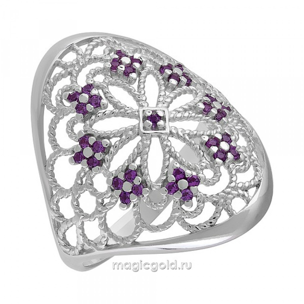Серебряное кольцо с фианитом № 140386