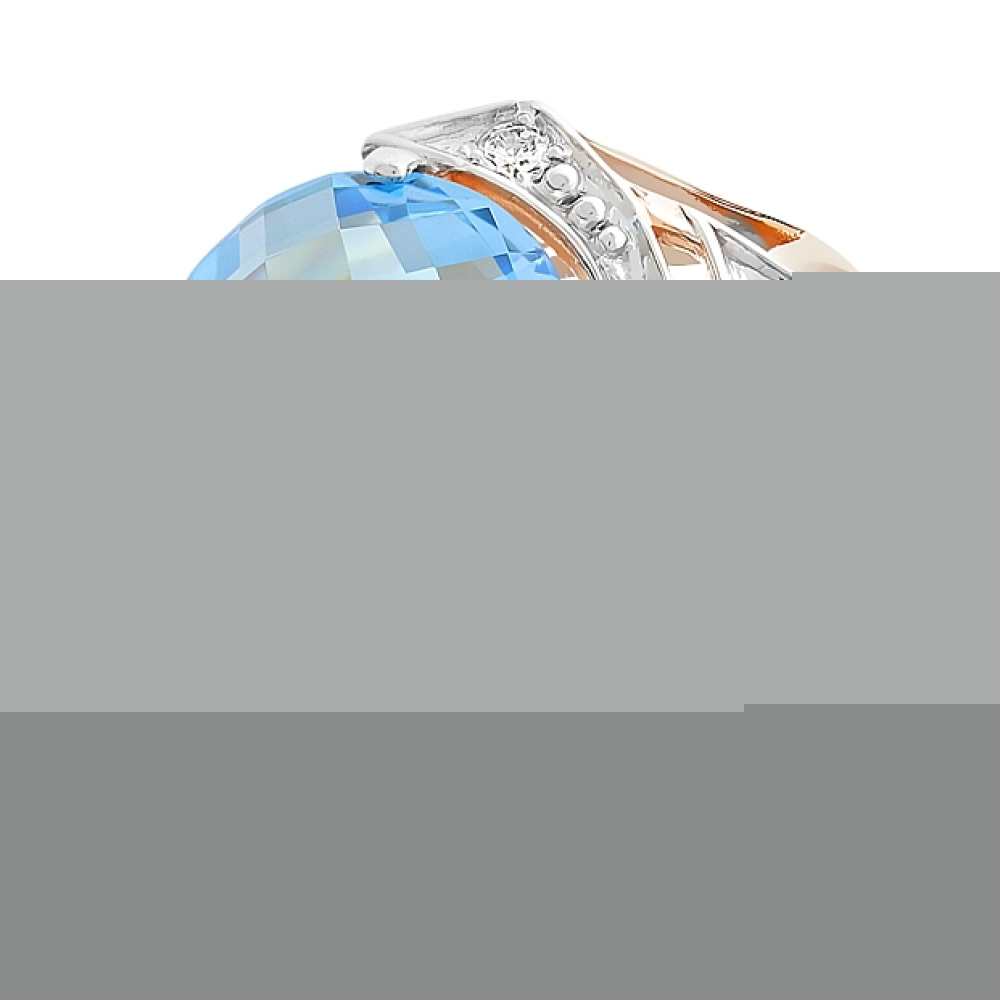 Золотое кольцо с топазом и фианитом № 112146