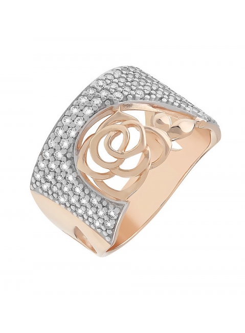 Золотое кольцо с фианитами № 112297