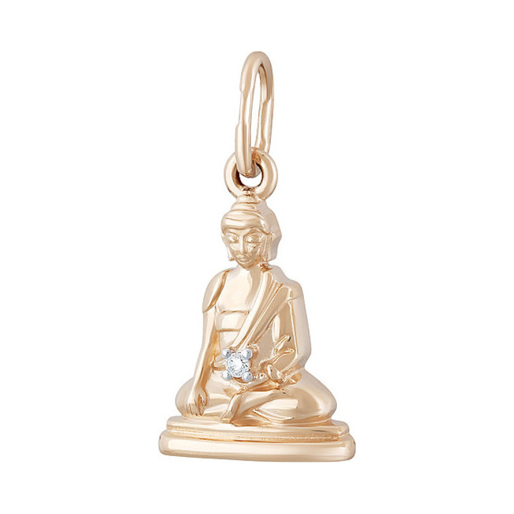 Золотая подвеска с фианитом № 133085