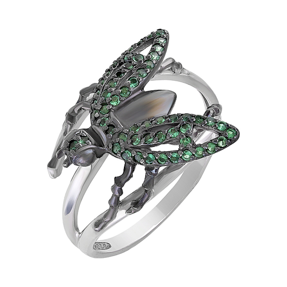 Серебряное кольцо с наношпинелью № 128043