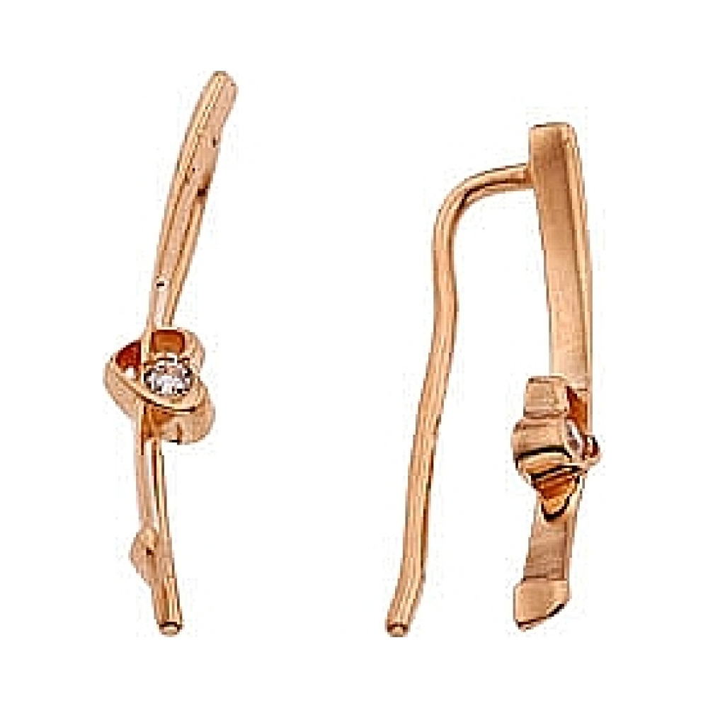 Золотые серьги с фианитом № 33532